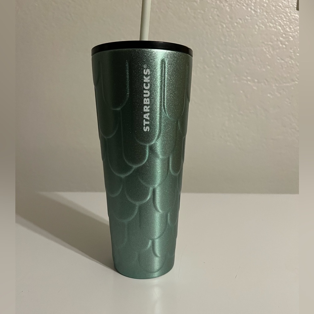Mermaid tail metal cup.